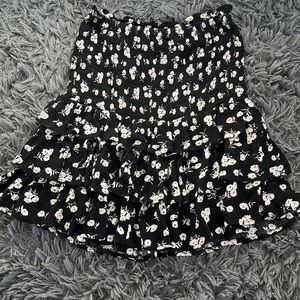 Black and white ruffle skirt